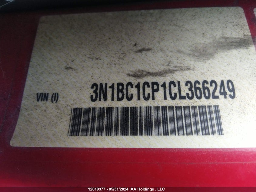 2012 Nissan Versa VIN: 3N1BC1CP1CL366249 Lot: 12019377