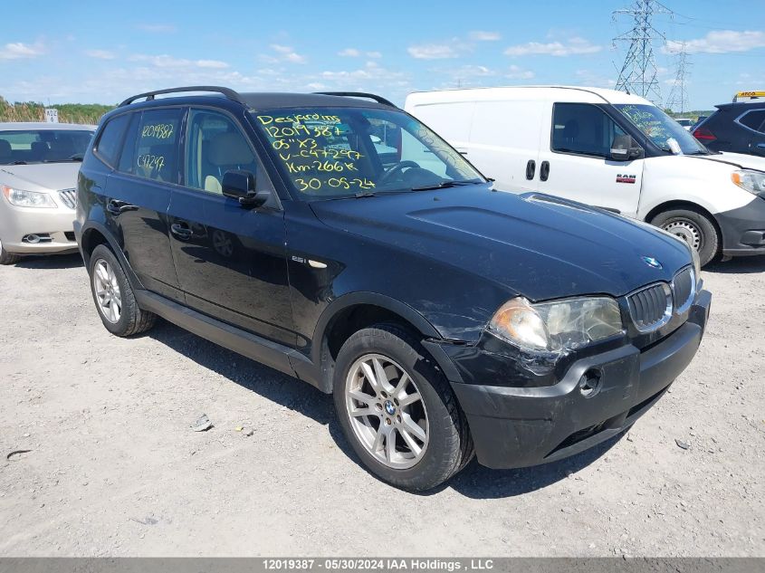 2005 BMW X3 2.5I VIN: WBXPA73435WC47297 Lot: 12019387