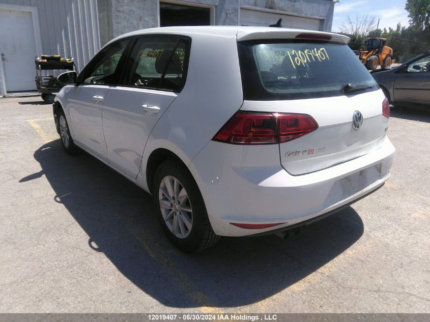 2017 Volkswagen Golf S/Wolfsburg/Se/Sel VIN: 3VW217AU2HM038383 Lot: 12019407