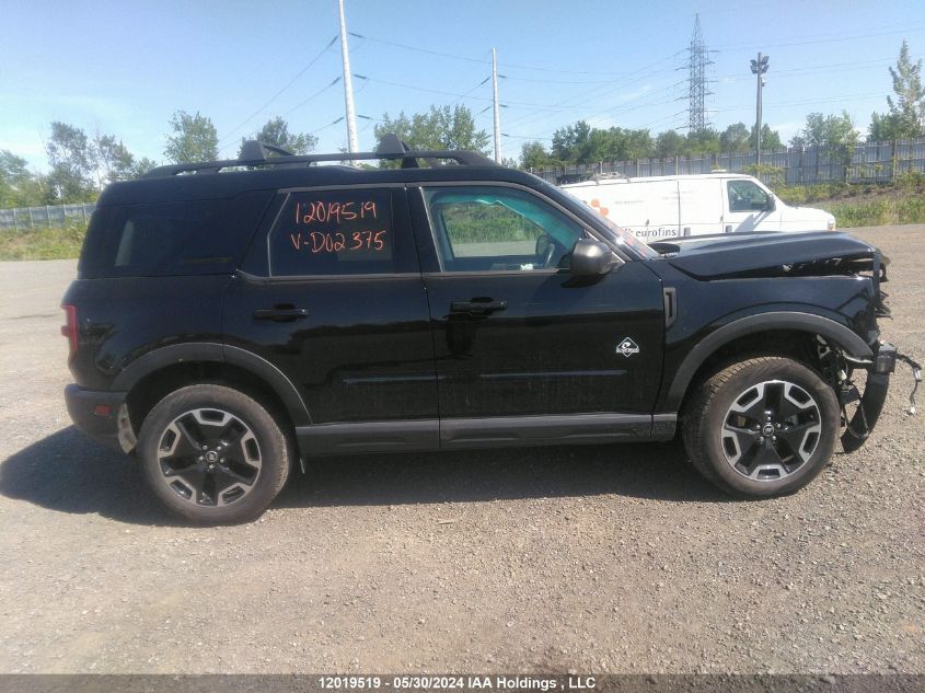 2022 Ford Bronco Sport Outer Banks VIN: 3FMCR9C63NRD02375 Lot: 12019519