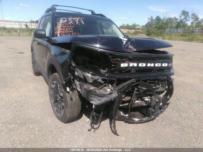 2022 Ford Bronco Sport Outer Banks VIN: 3FMCR9C63NRD02375 Lot: 12019519