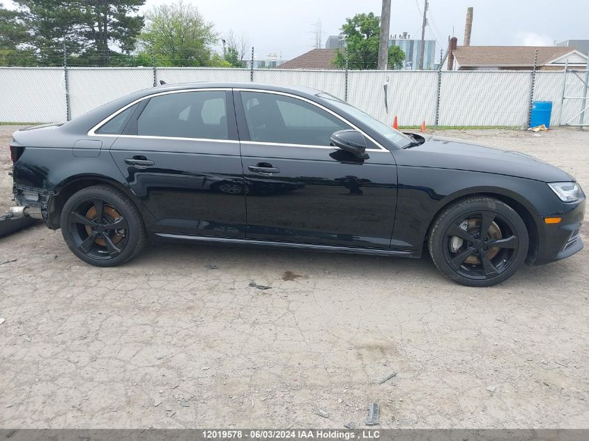 2018 Audi A4 Sedan VIN: WAUCNAF44JA145596 Lot: 12019578