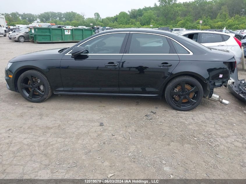 2018 Audi A4 Sedan VIN: WAUCNAF44JA145596 Lot: 12019578