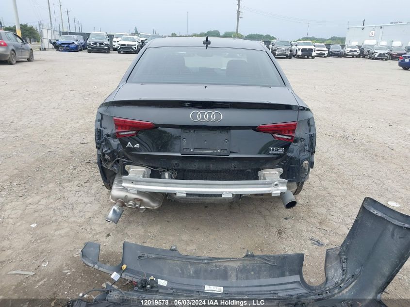 2018 Audi A4 Sedan VIN: WAUCNAF44JA145596 Lot: 12019578