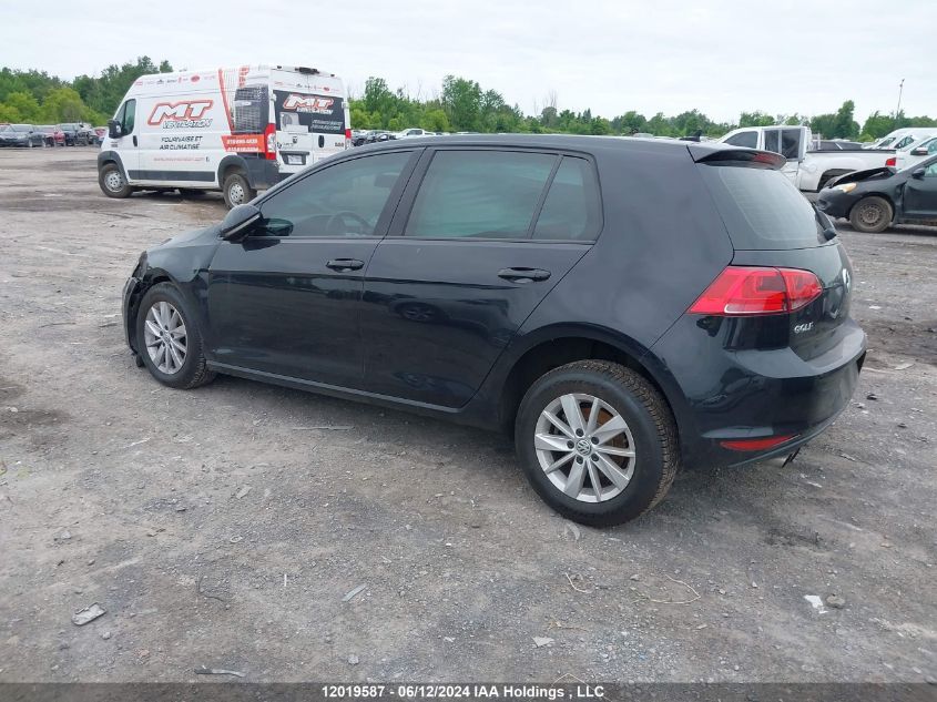 2016 Volkswagen Golf VIN: 3VW217AU1GM014882 Lot: 12019587