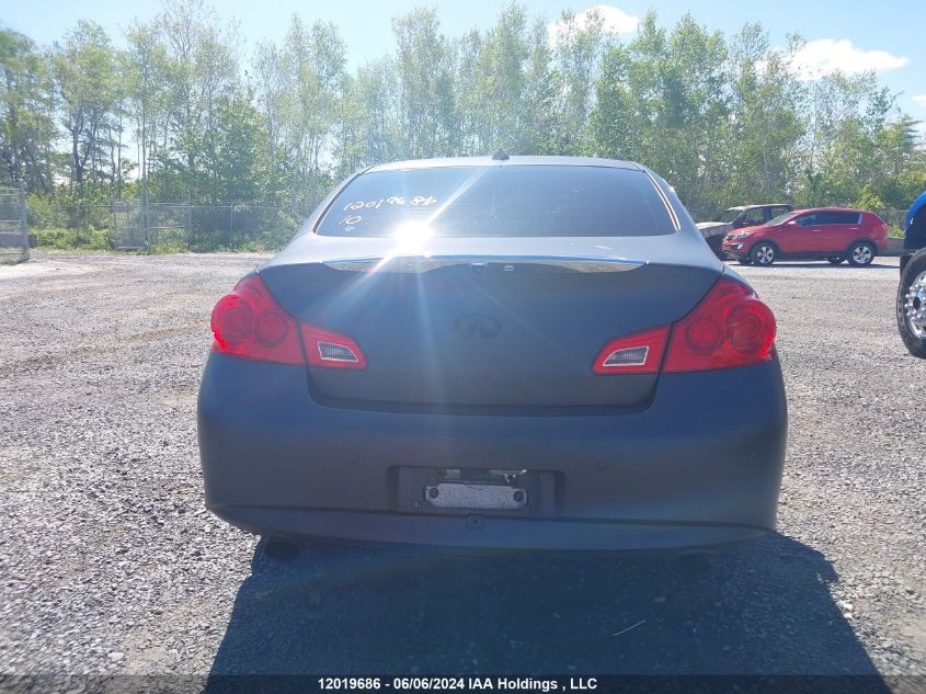 2010 Infiniti G37X VIN: JN1CV6ARXAM451190 Lot: 12019686