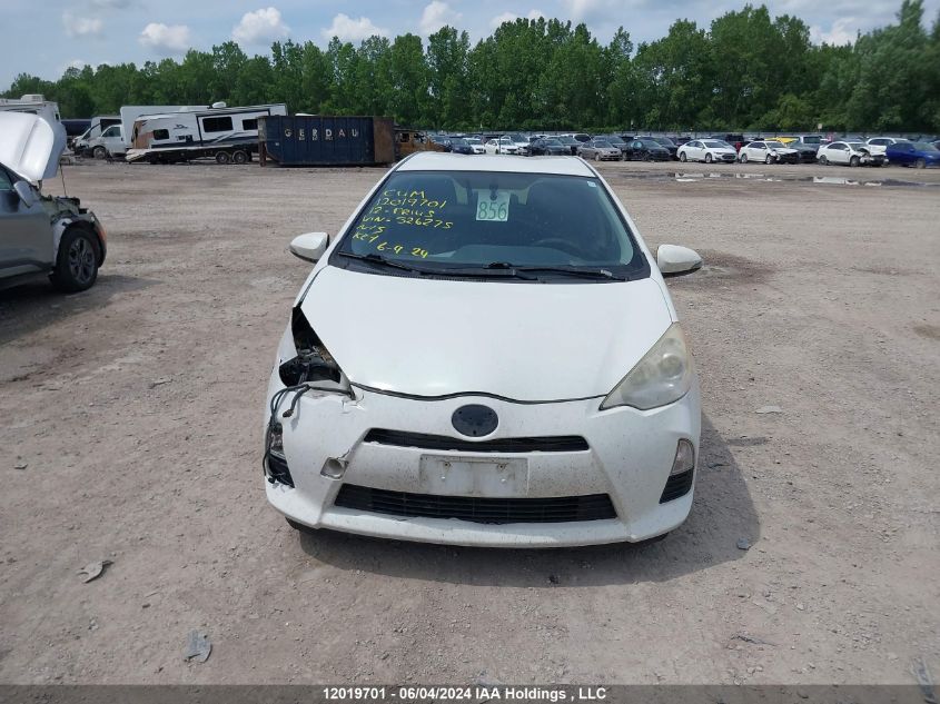 2012 Toyota Prius C VIN: JTDKDTB39C1526275 Lot: 12019701