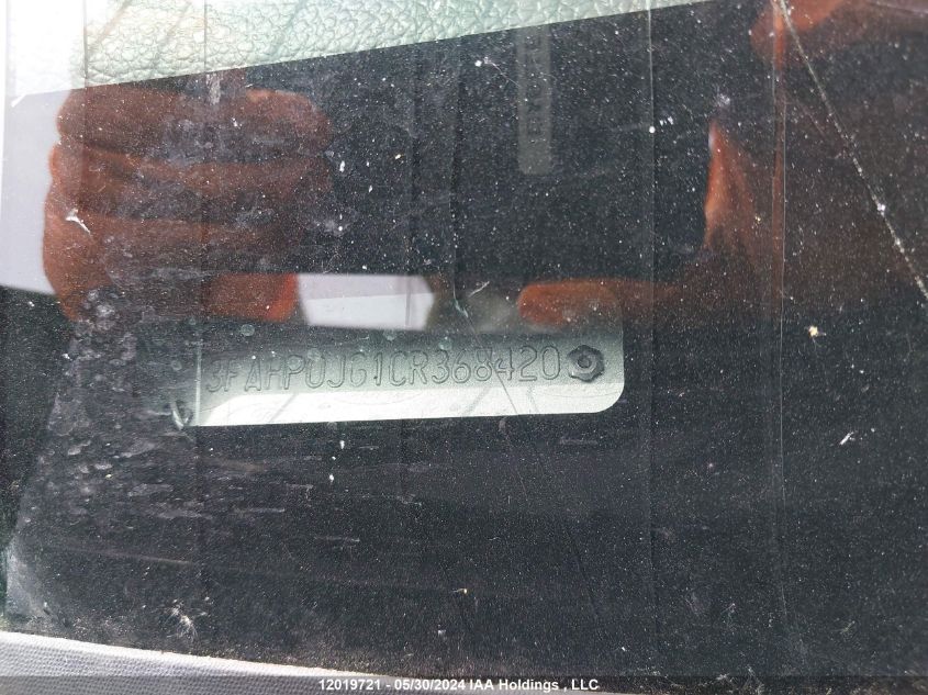 2012 Ford Fusion Sel VIN: 3FAHP0JG1CR368420 Lot: 12019721