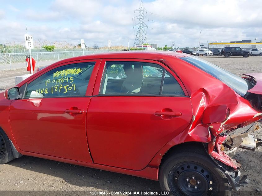 2009 Toyota Corolla VIN: 2T1BU40E19C187509 Lot: 12019845