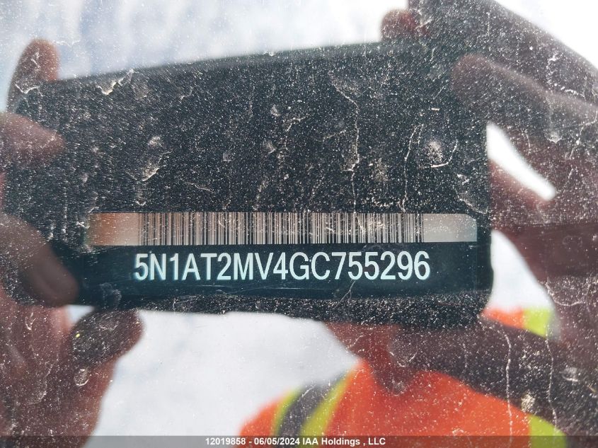 2016 Nissan Rogue VIN: 5N1AT2MV4GC755296 Lot: 12019858