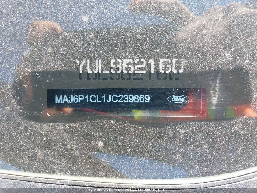 2018 Ford Ecosport Ses VIN: MAJ6P1CL1JC239869 Lot: 12019862