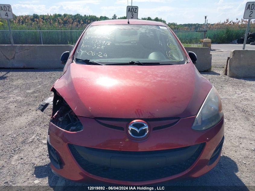 2014 Mazda Mazda2 VIN: JM1DE1KY6E0178918 Lot: 12019892