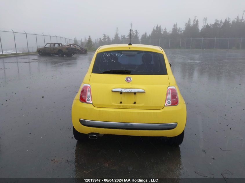 2012 Fiat 500 Lounge VIN: 3C3CFFCR9CT111358 Lot: 12019947