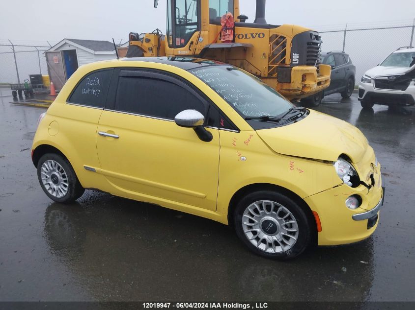 2012 Fiat 500 Lounge VIN: 3C3CFFCR9CT111358 Lot: 12019947