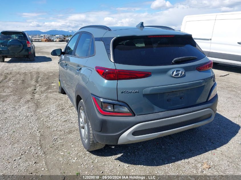 2022 Hyundai Kona Sel/Se VIN: KM8K22AB3NU783907 Lot: 12020018