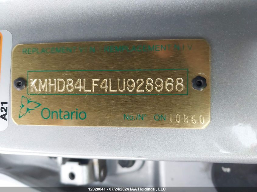 2020 Hyundai Elantra Preferred With Sun And Safety Package Auto Ivt VIN: KMHD84LF4LU928968 Lot: 12020041