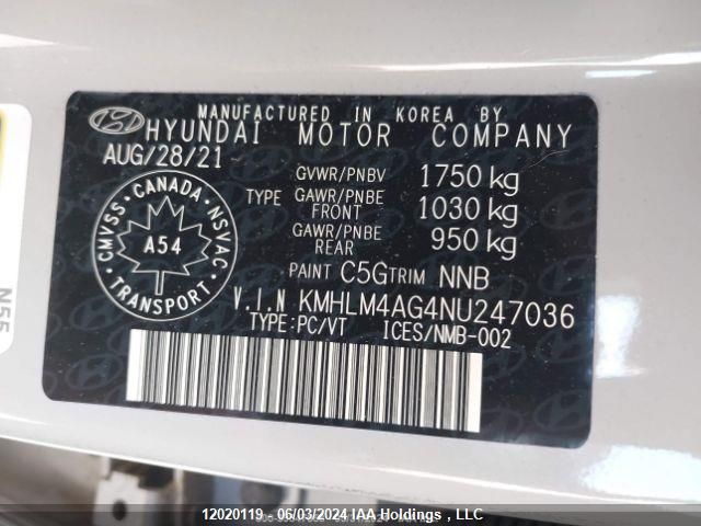 2022 Hyundai Elantra Essential Ivt With Hyundai Smartsense Package VIN: KMHLM4AG4NU247036 Lot: 12020119