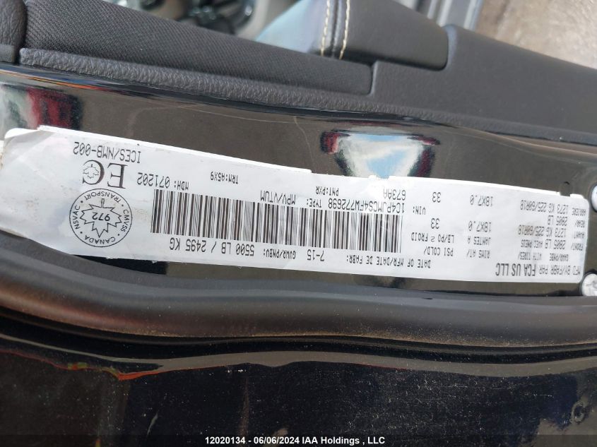 2015 Jeep Cherokee Latitude VIN: 1C4PJMCS4FW772698 Lot: 12020134