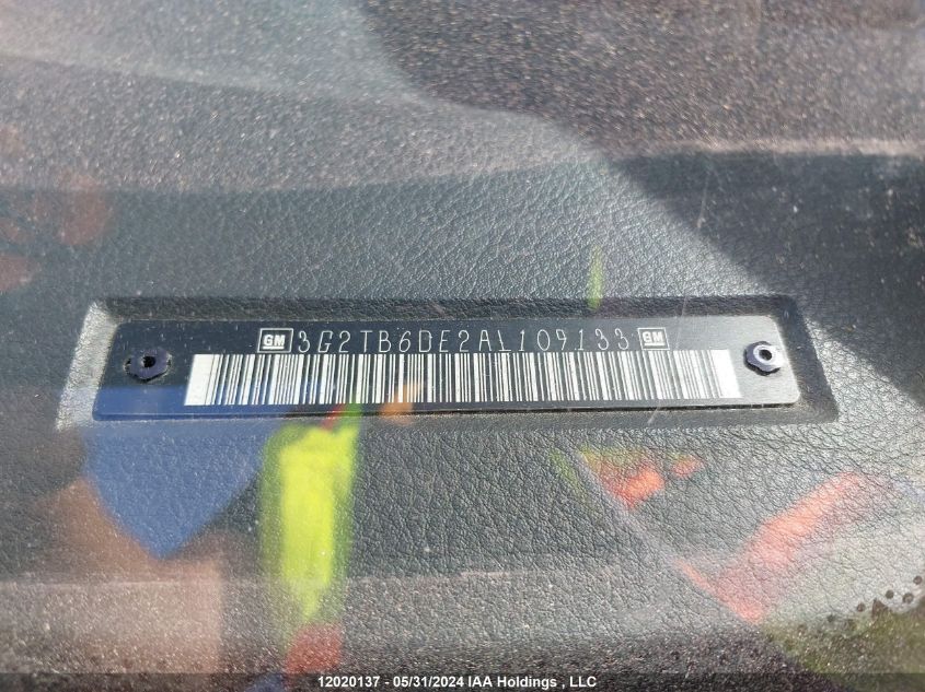 2010 Pontiac G3 Wave VIN: 3G2TB6DE2AL109133 Lot: 12020137