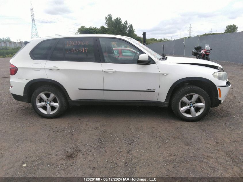 2011 BMW X5 3.5I VIN: 5UXZV4C51BL416517 Lot: 12020168