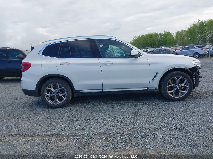 2021 BMW X3 xDrive30I VIN: 5UXTY5C07M9G98964 Lot: 12020178