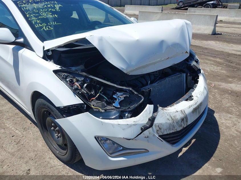 2014 Hyundai Elantra Se/Sport/Limited VIN: 5NPDH4AE0EH520768 Lot: 12020204