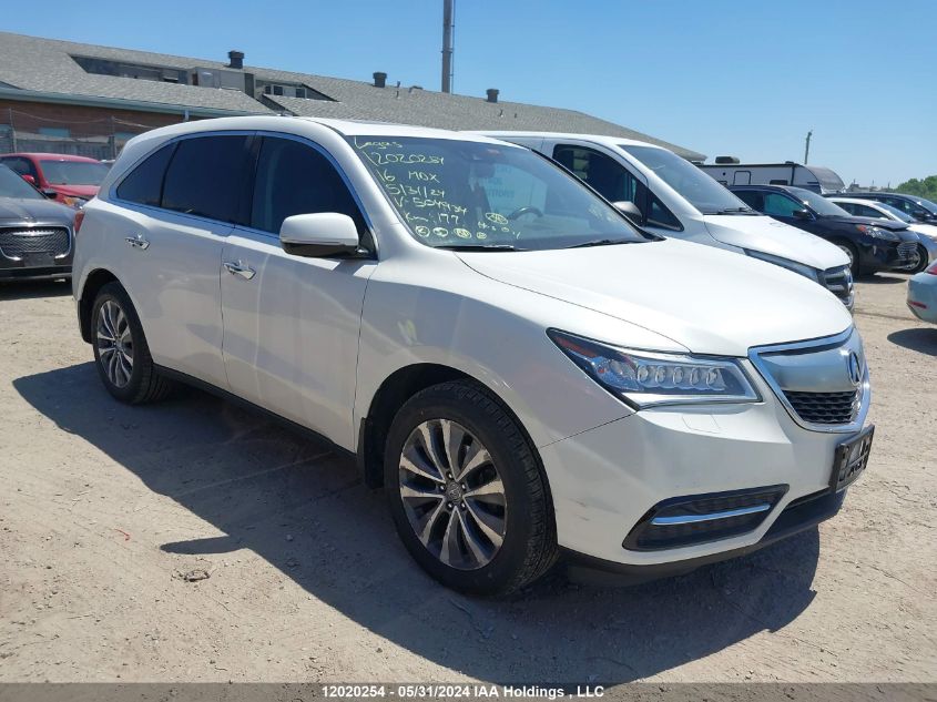 2016 Acura Mdx Technology VIN: 5FRYD4H65GB504934 Lot: 12020254