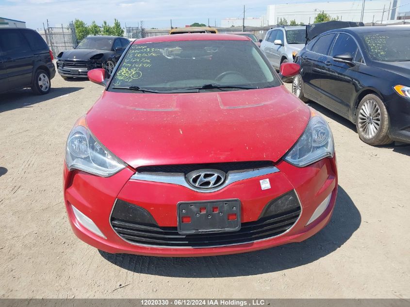 2013 Hyundai Veloster VIN: KMHTC6AD2DU124726 Lot: 12020330