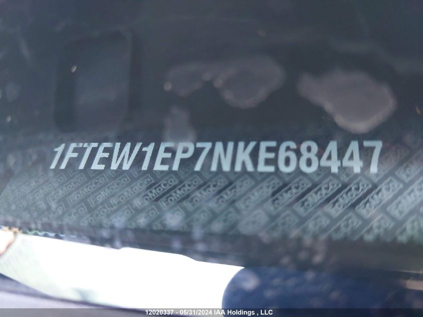 2022 Ford F-150 VIN: 1FTEW1EP7NKE68447 Lot: 12020337