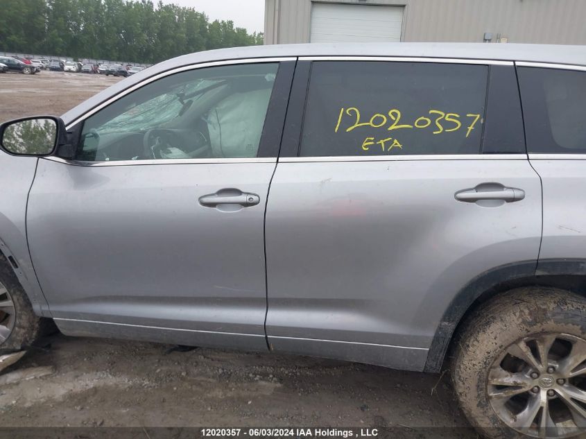 2015 Toyota Highlander Le VIN: 5TDZKRFH6FS069364 Lot: 12020357