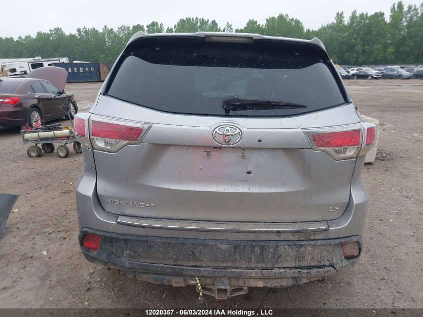 2015 Toyota Highlander Le VIN: 5TDZKRFH6FS069364 Lot: 12020357