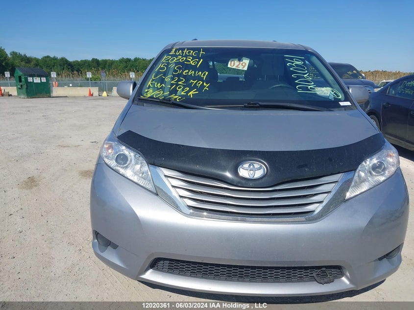 2015 Toyota Sienna VIN: 5TDKK3DC1FS622797 Lot: 12020361