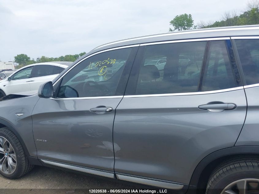 2015 BMW X3 xDrive28I VIN: 5UXWX9C51F0D51656 Lot: 12020538