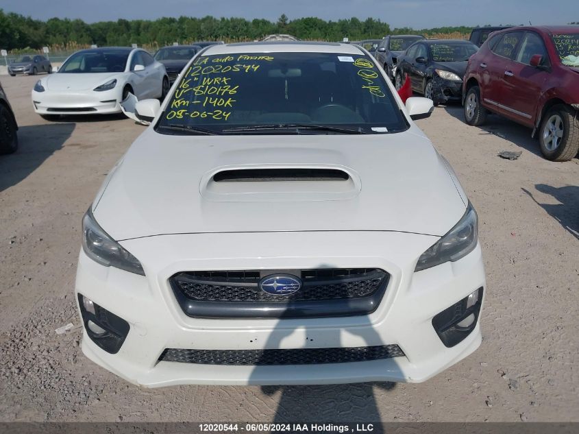 2016 Subaru Wrx Limited VIN: JF1VA1G60G9810176 Lot: 12020544