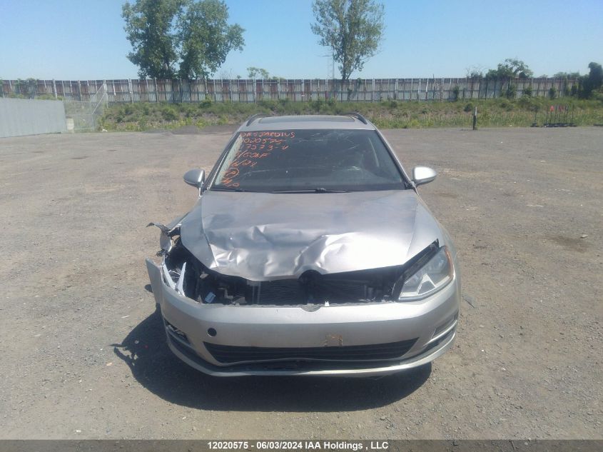 2015 Volkswagen Golf Sportwagen Tdi S/Tdi Se/Tdi Sel VIN: 3VWCA7AU1FM517573 Lot: 12020575