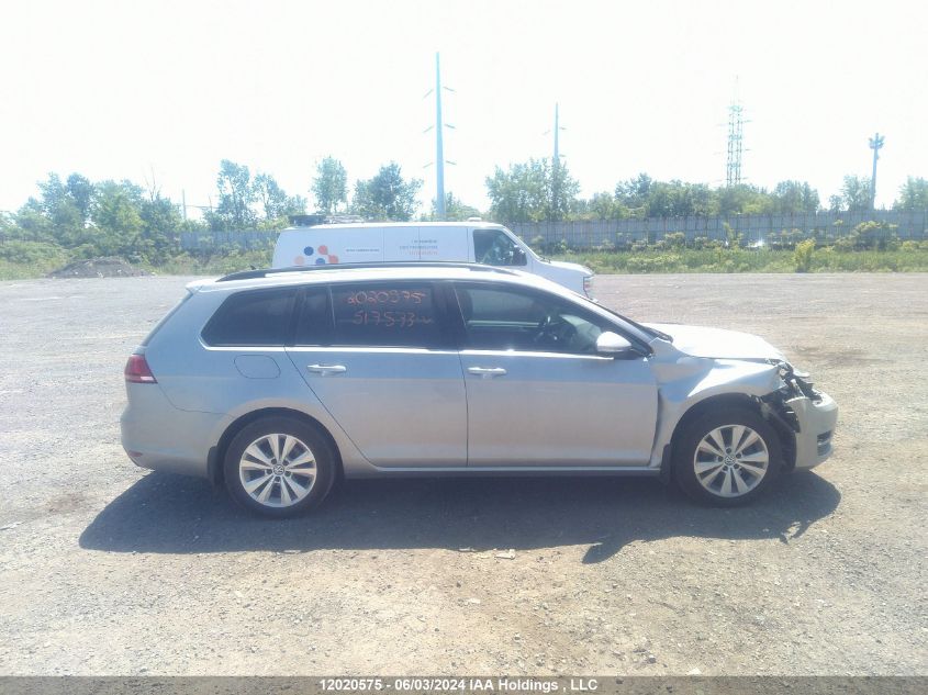 2015 Volkswagen Golf Sportwagen Tdi S/Tdi Se/Tdi Sel VIN: 3VWCA7AU1FM517573 Lot: 12020575