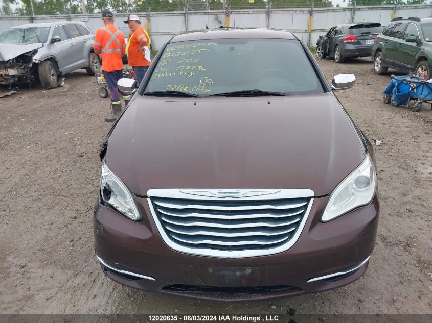 2012 Chrysler 200 Limited VIN: 1C3CCBCB0CN178936 Lot: 12020635