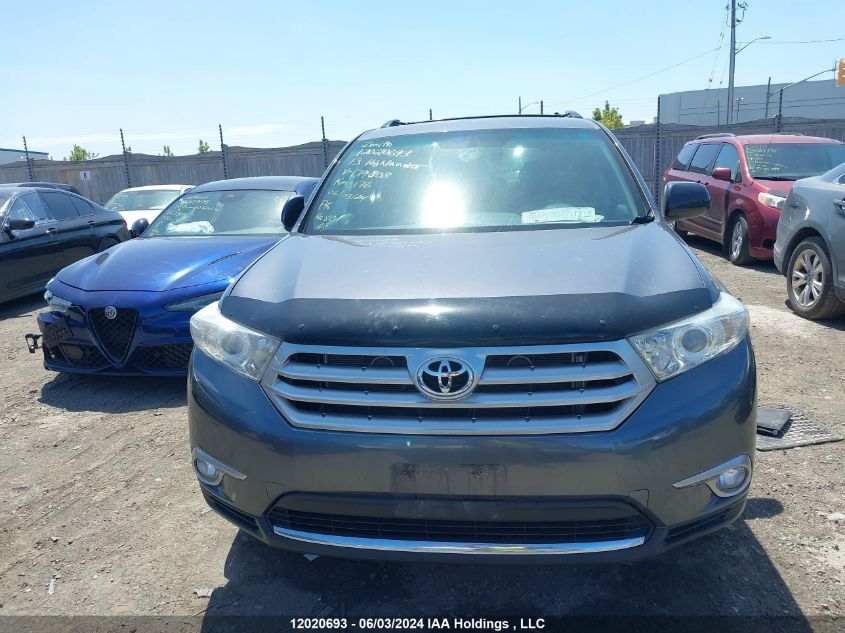 2013 Toyota Highlander Limited VIN: 5TDDK3EHXDS179808 Lot: 12020693