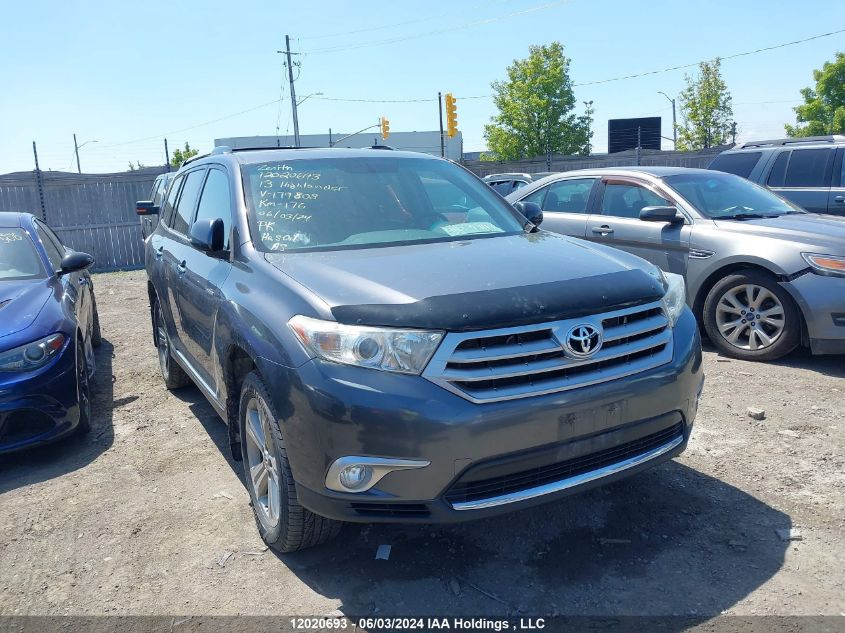 2013 Toyota Highlander Limited VIN: 5TDDK3EHXDS179808 Lot: 12020693