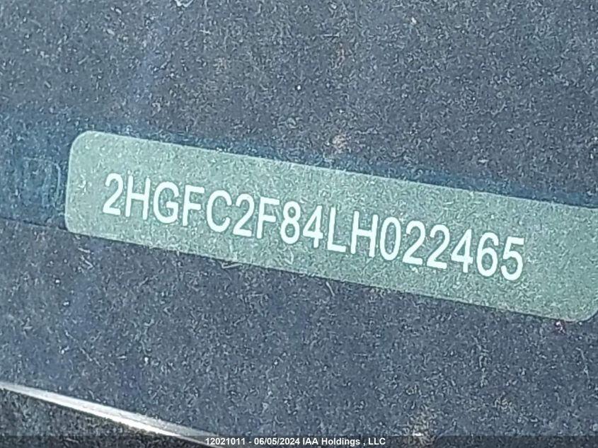 2020 Honda Civic Sedan VIN: 2HGFC2F84LH022465 Lot: 12021011