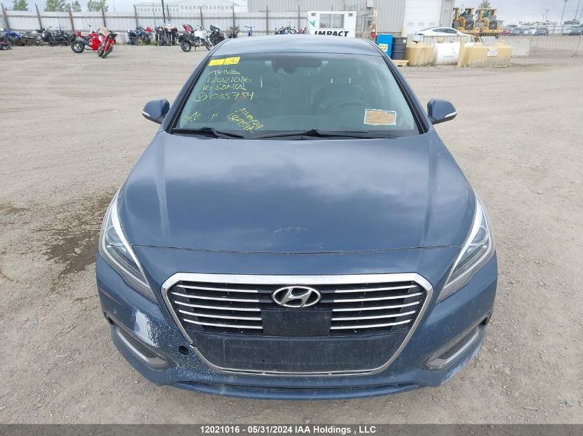 2016 Hyundai Sonata Plug-In Hybrid/Limited VIN: KMHE54L2XGA035754 Lot: 12021016