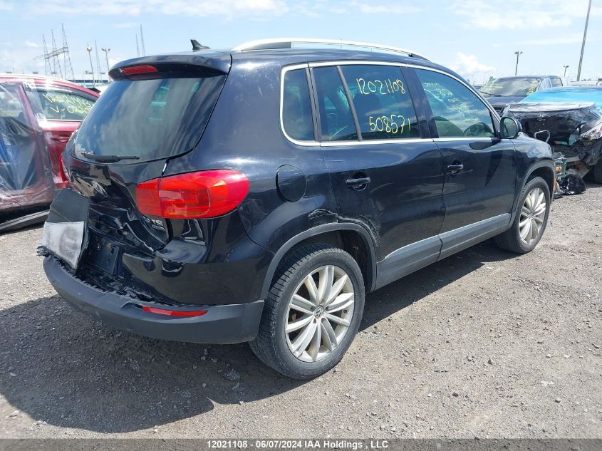 2013 Volkswagen Tiguan S/Se/Sel VIN: WVGJV7AX5DW508571 Lot: 12021108