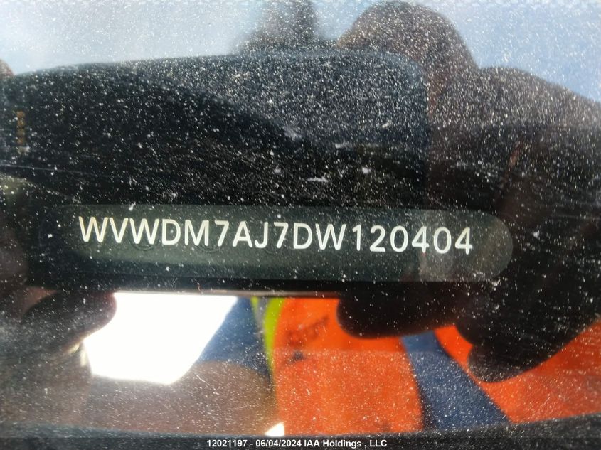 2013 Volkswagen Golf VIN: WVWDM7AJ7DW120404 Lot: 12021197