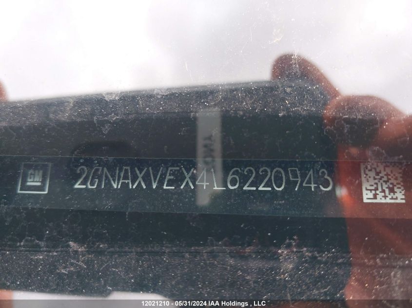 2020 Chevrolet Equinox VIN: 2GNAXVEX4L6220943 Lot: 12021210