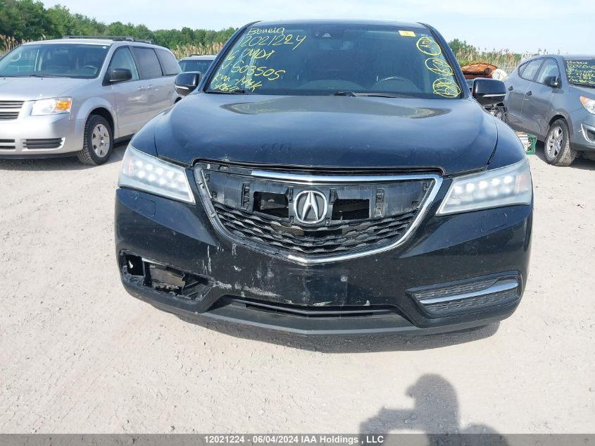 2016 Acura Mdx VIN: 5FRYD4H41GB503505 Lot: 12021224