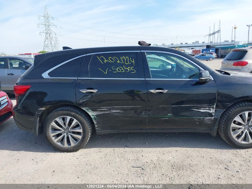 2016 Acura Mdx VIN: 5FRYD4H41GB503505 Lot: 12021224