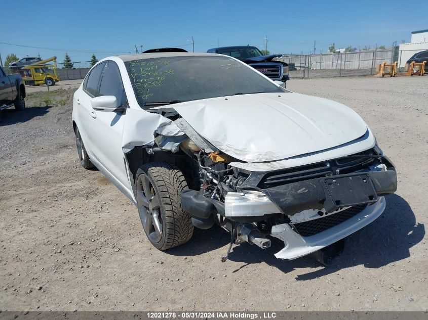 2016 Dodge Dart Gt VIN: 1C3CDFEB6GD544038 Lot: 12021278