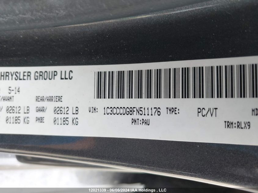 2015 Chrysler 200 S VIN: 1C3CCCDG8FN511176 Lot: 12021339