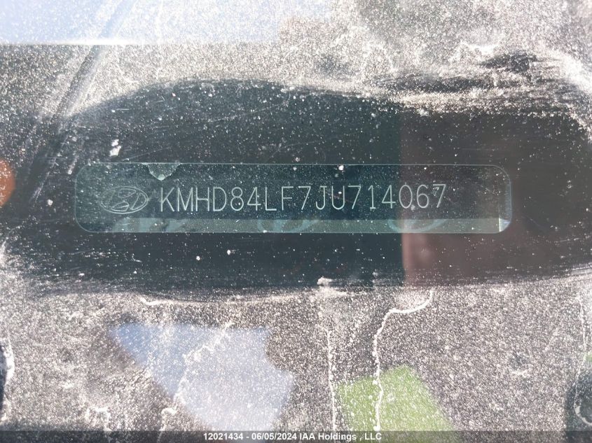 2018 Hyundai Elantra VIN: KMHD84LF7JU714067 Lot: 12021434