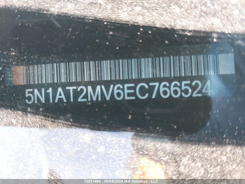 2014 Nissan Rogue VIN: 5N1AT2MV6EC766524 Lot: 12021464
